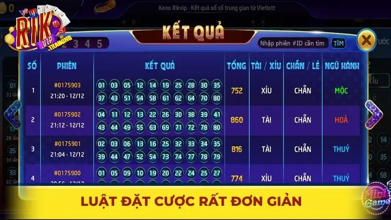 Luật đặt cược rất đơn giản