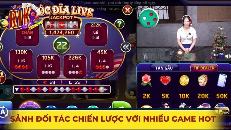 Sảnh đối tác chiến lược của Rikvip với nhiều game hot